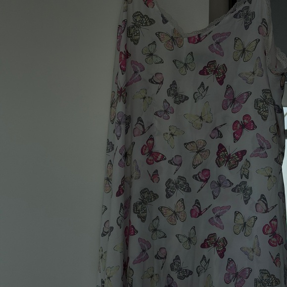 Wink White Slip Dress with Pink, Purple & Yellow Butterflies - Picture 2 of 3